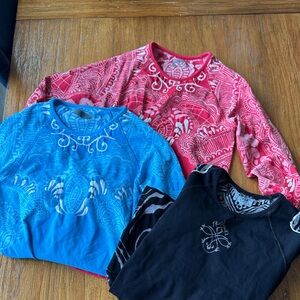 Athleta Long Sleeve Performance Tops in Red, Blue, Black size medium